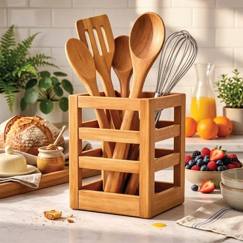 Luxe Grip MDF Rustic Cutlery Stand media 1
