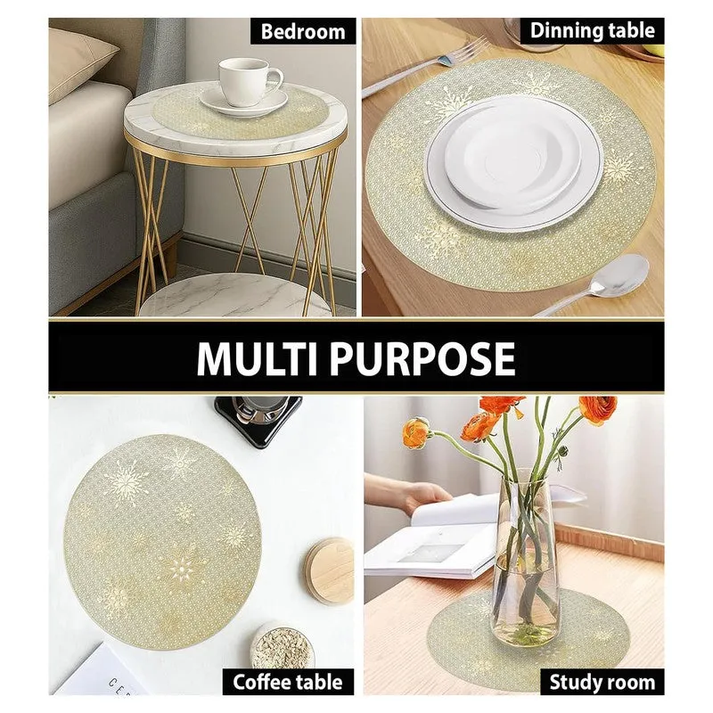 Crysten Golden Round PVC Table Mats - Set Of Four media 7