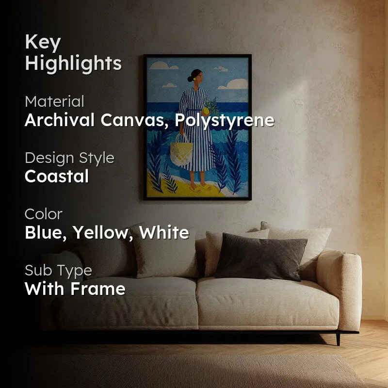 Golden Sand Canvas Wall Painting - Black Frame media 2