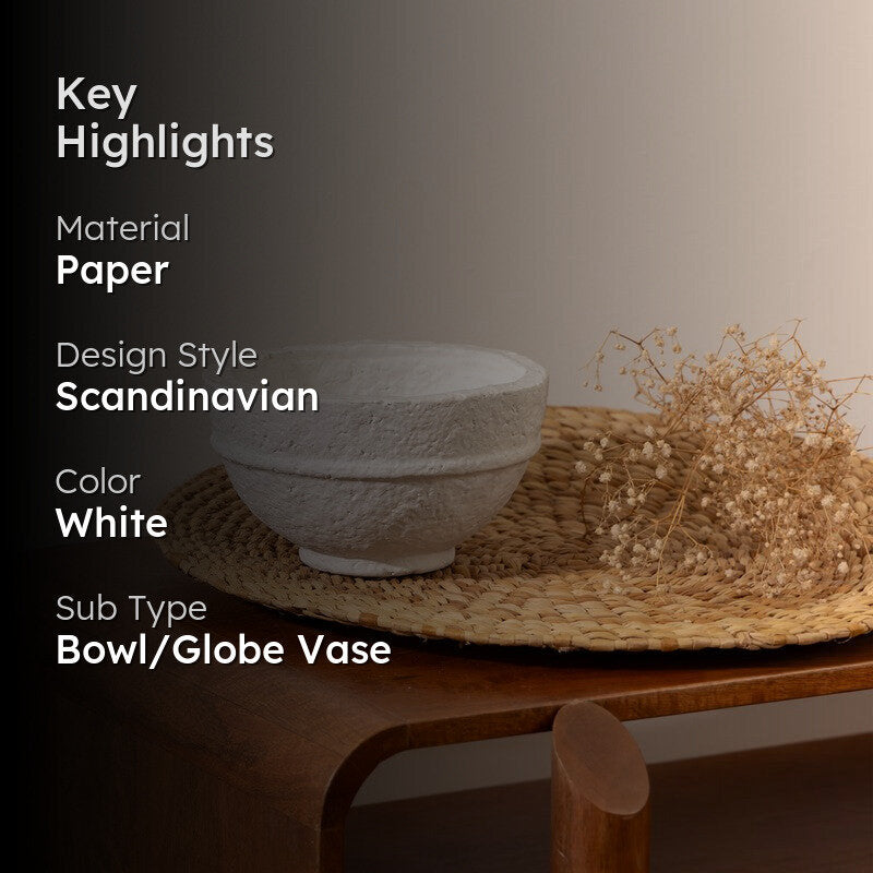 Fig Living Paper Mache Bowl - 001 (Off-White) media 2