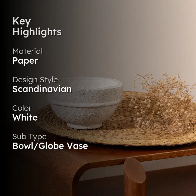 Fig Living Paper Mache Bowl - 001 (Off-White) media 2