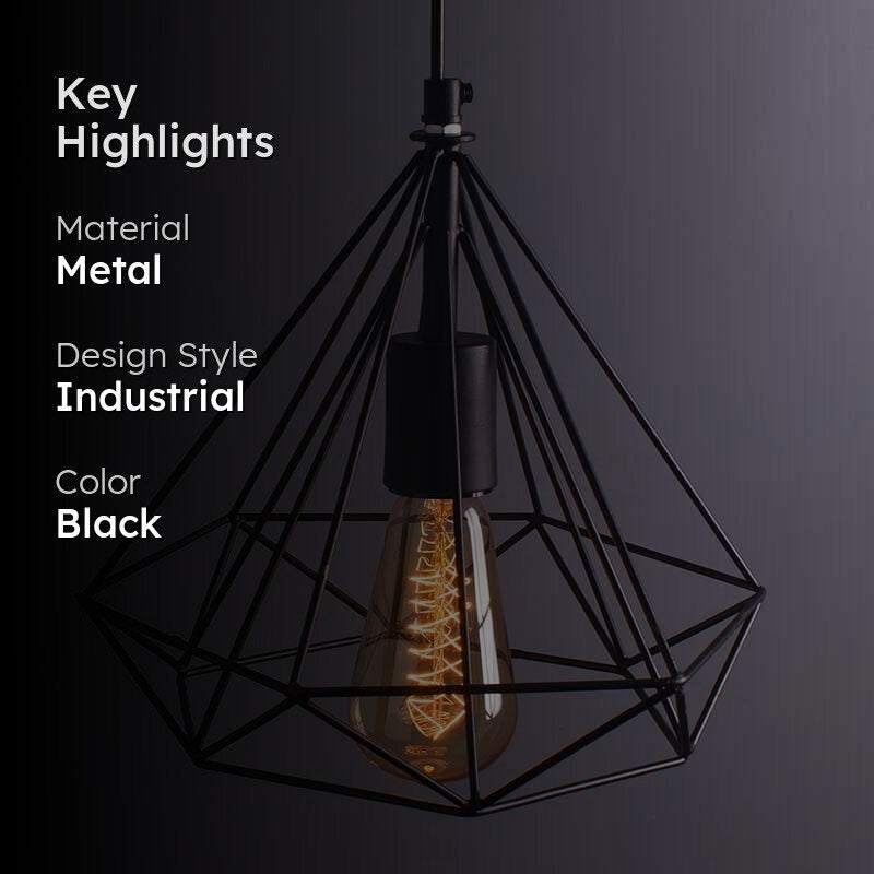 Diamond Mesh Metal Ceiling Lamp media 2