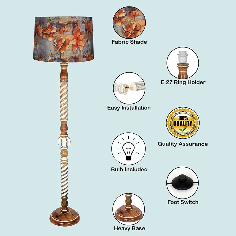 Fleurina Carve Wooden Floor Lamp media 4