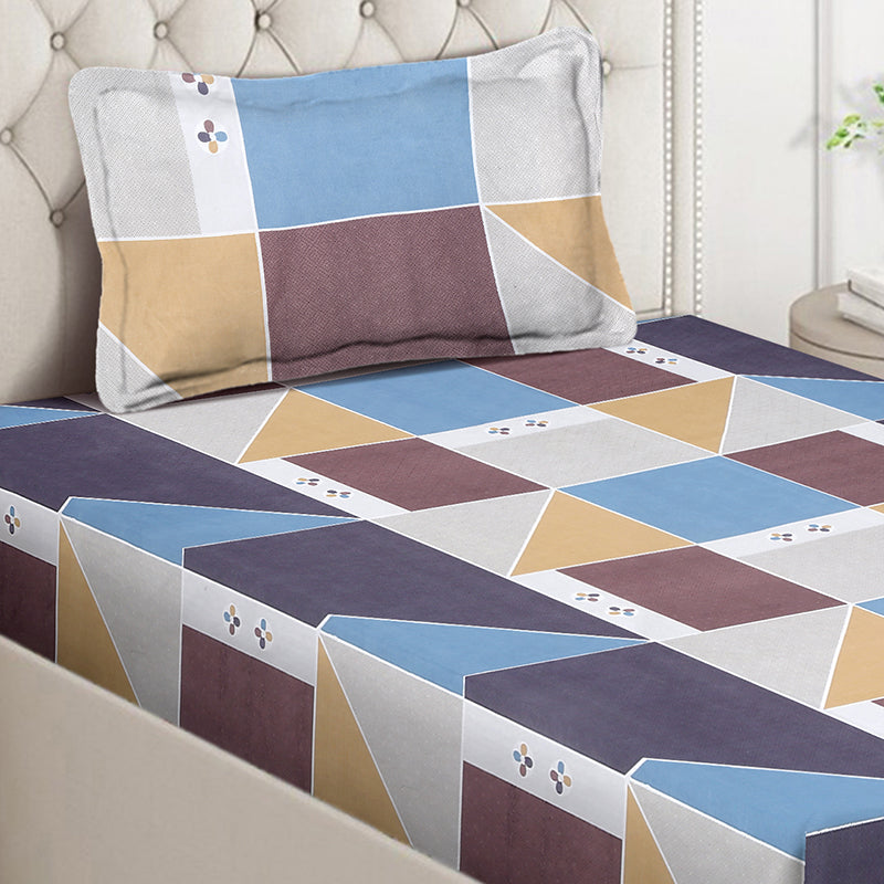Poly Pause Geometric Bedsheet - 130 GSM media 4