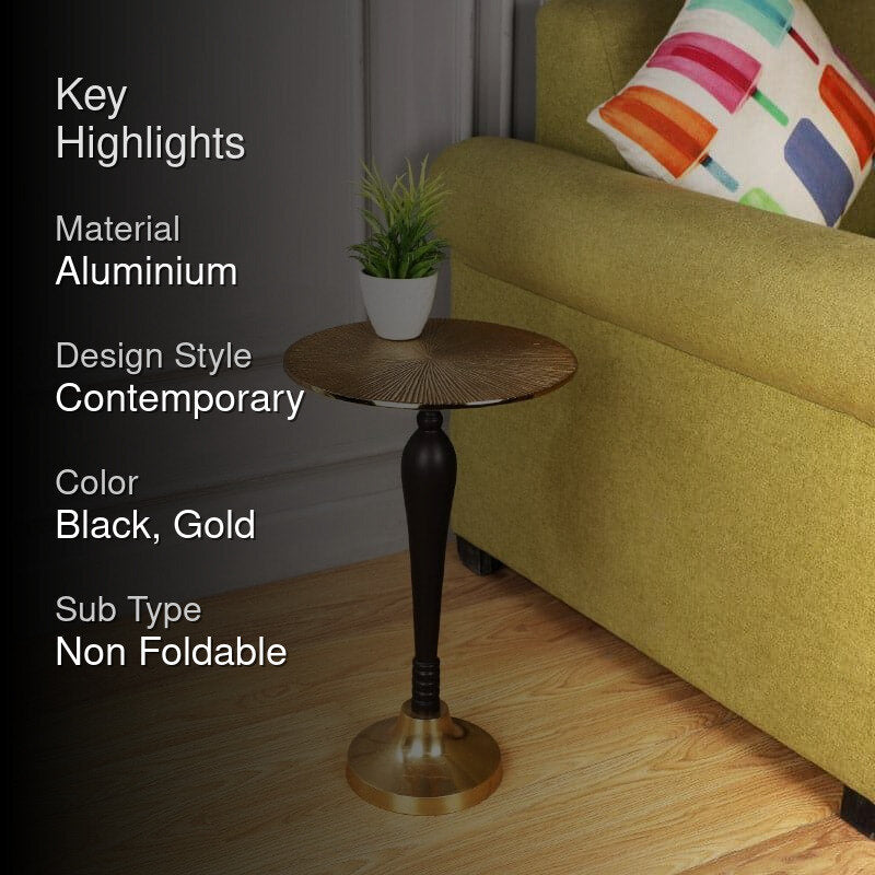 Araban Accent Table - Black & Gold media 2