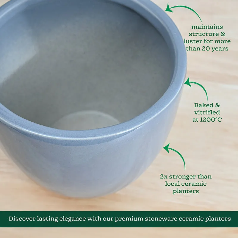 Ugaoo Cantata Ceramic Planter - Grey media 5