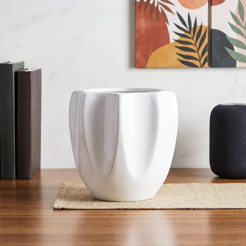 Ugaoo Pebble Pod Ceramic Planter - White media 1