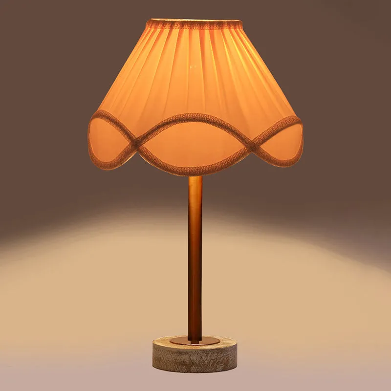Valencia Rodin Wooden Table Lamp - White,Copper,White media 6