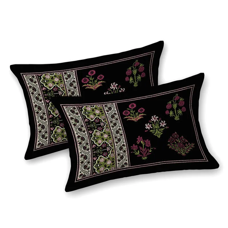 Desert Bloom Cotton Bedsheet (Maroon,Green) - 120 TC media 4