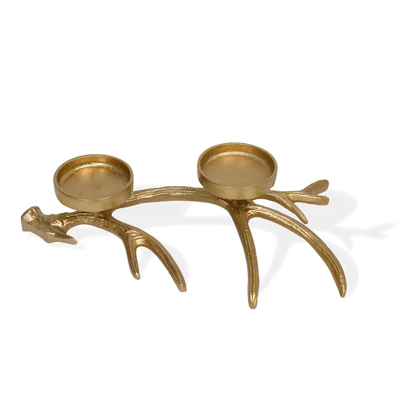 Antler Charm Candle Holder - Golden media 5