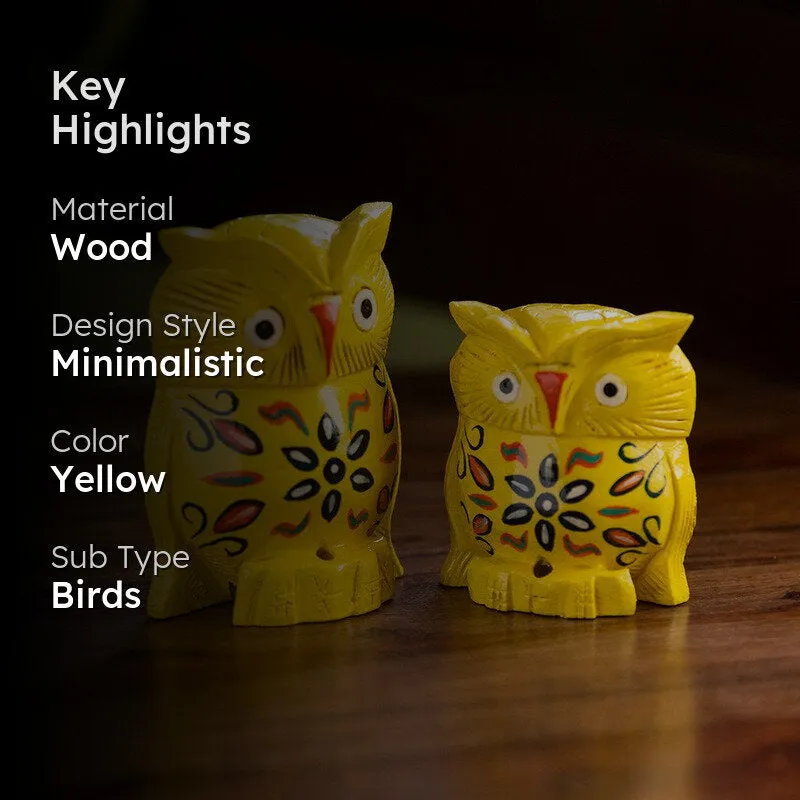Owl Dream Handcarved Showpiece - Set Of Two media 2