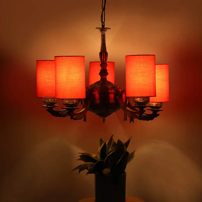 Sunup Cylindrical Golden Antique Ceiling Lamp media 1