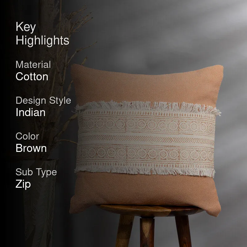 Tribe Strip Embroidered Cushion Cover media 2