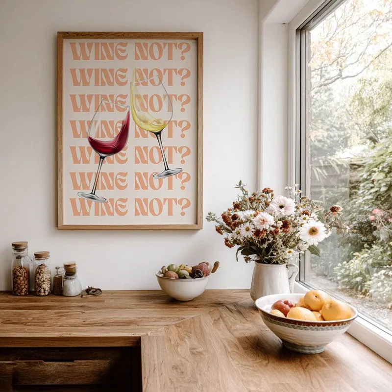 Wine Not Archival Canvas Wall Art - Brown media 7