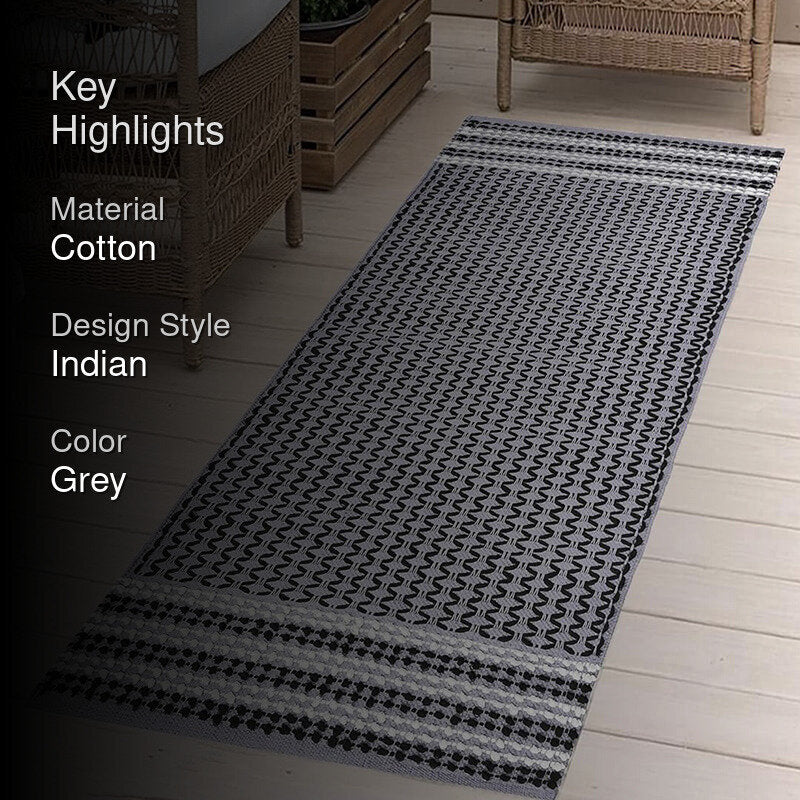 Corridor Classic Cotton Runner Rug - Grey media 2