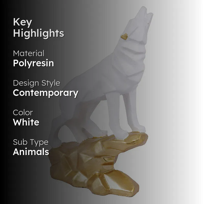 Geometric Wolverine Howl Showpiece - White media 2