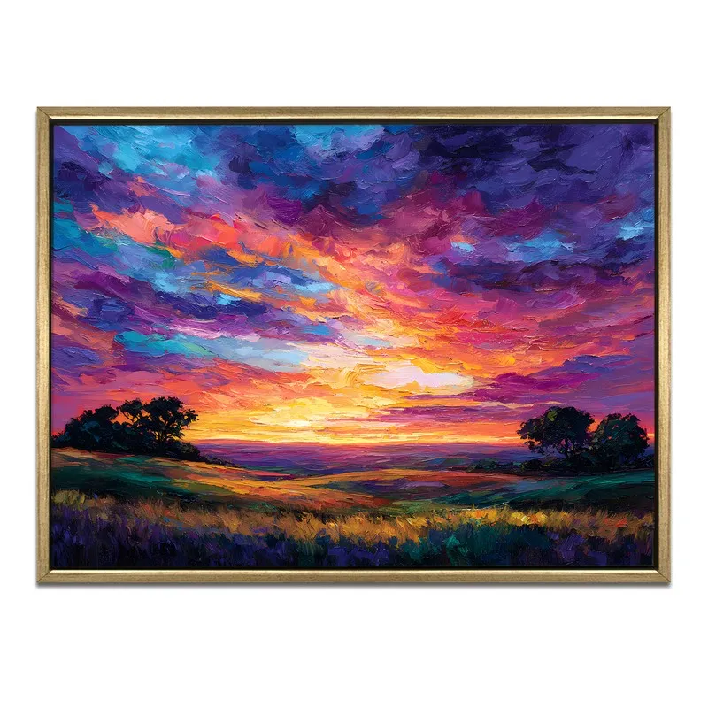 Sunfire Glow Canvas Wall Painting With Frame media 3