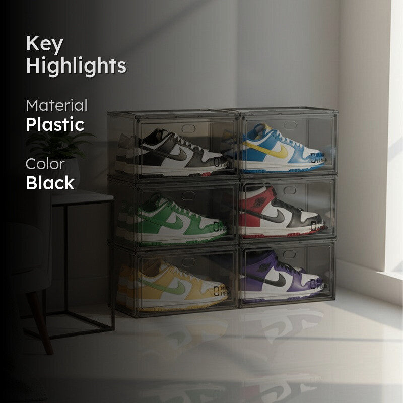 Pair Keep Shoe Rack (Black) - Set Of Six media 2