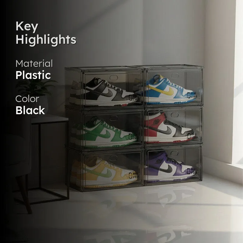 Pair Keep Shoe Rack (Black) - Set Of Six media 2