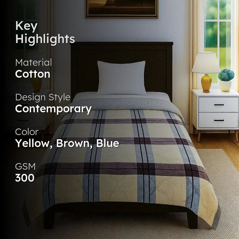 Cozy Checks Cotton Comforters - 300 GSM media 2