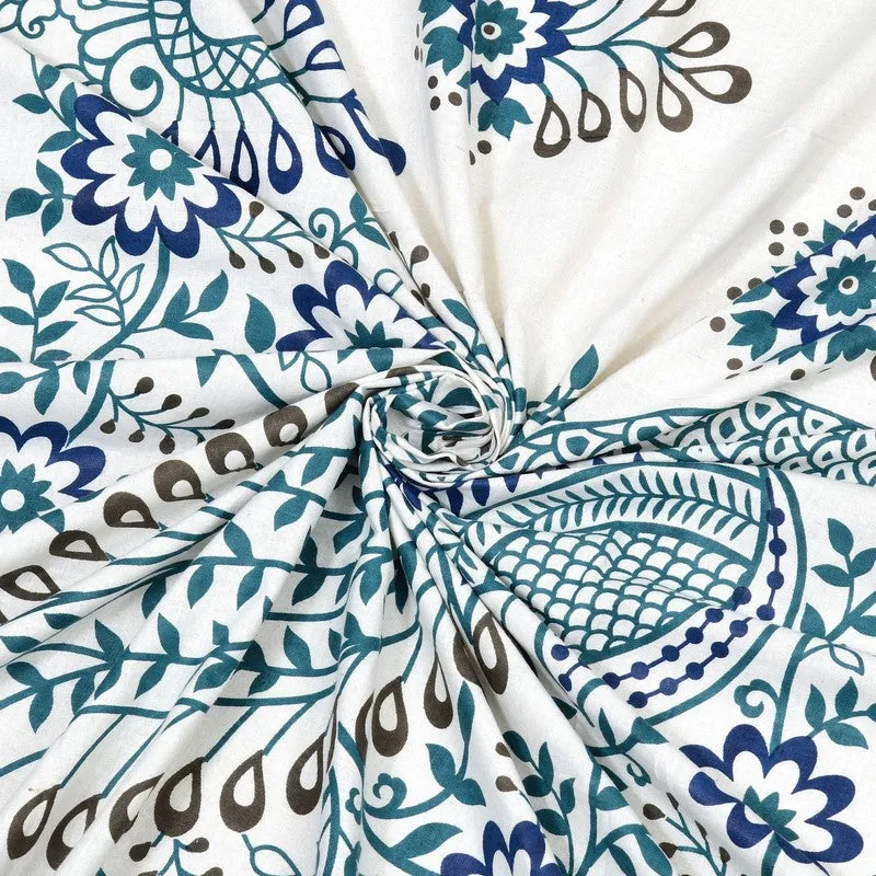 Nestor Cotton Bedsheet (White,Blue,Purple) - 240 TC media 6