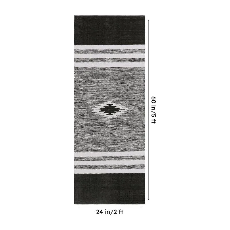 Decoria Cotton Runner Rug - Black media 7