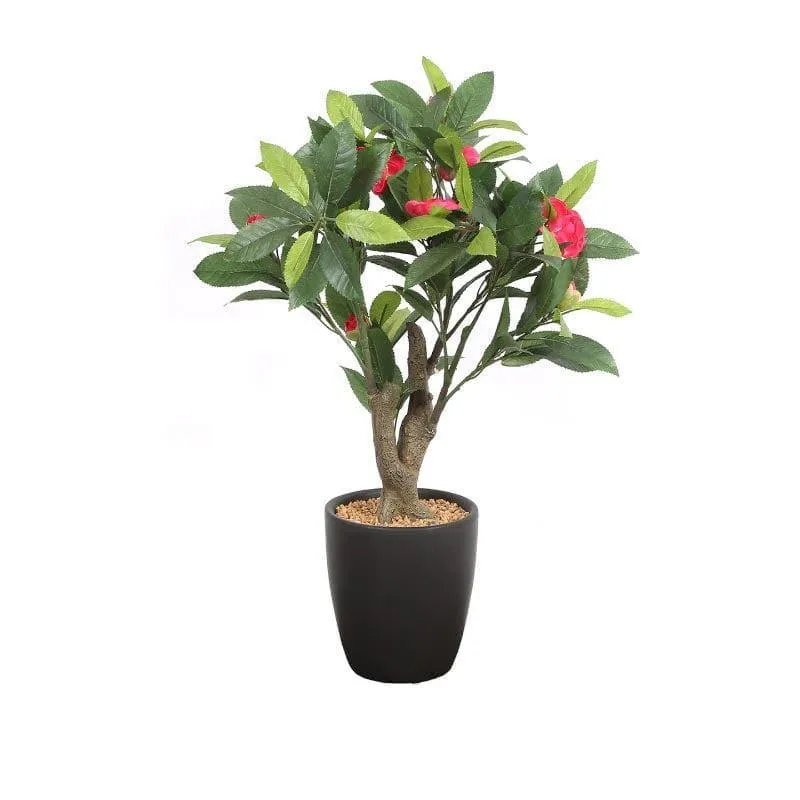 Faux Camellia Bonsai In Ceramic Pot (59 cms) - Pink media 4