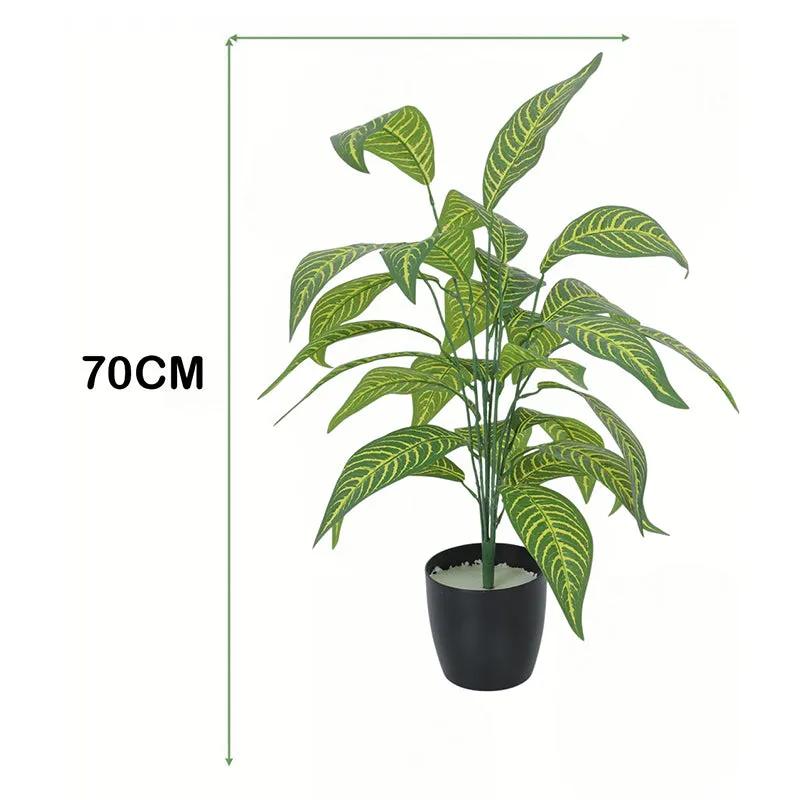 Amazonia Artificial Yellow Croton Plant With Black Plastic Pot - 2.3 Feet media 6