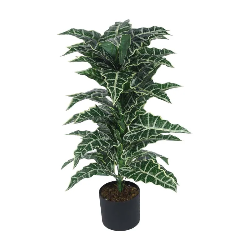 Faux Lush Happy Philo Plant With Black Plastic Pot (Dark Green) - 2.8 Feet media 4