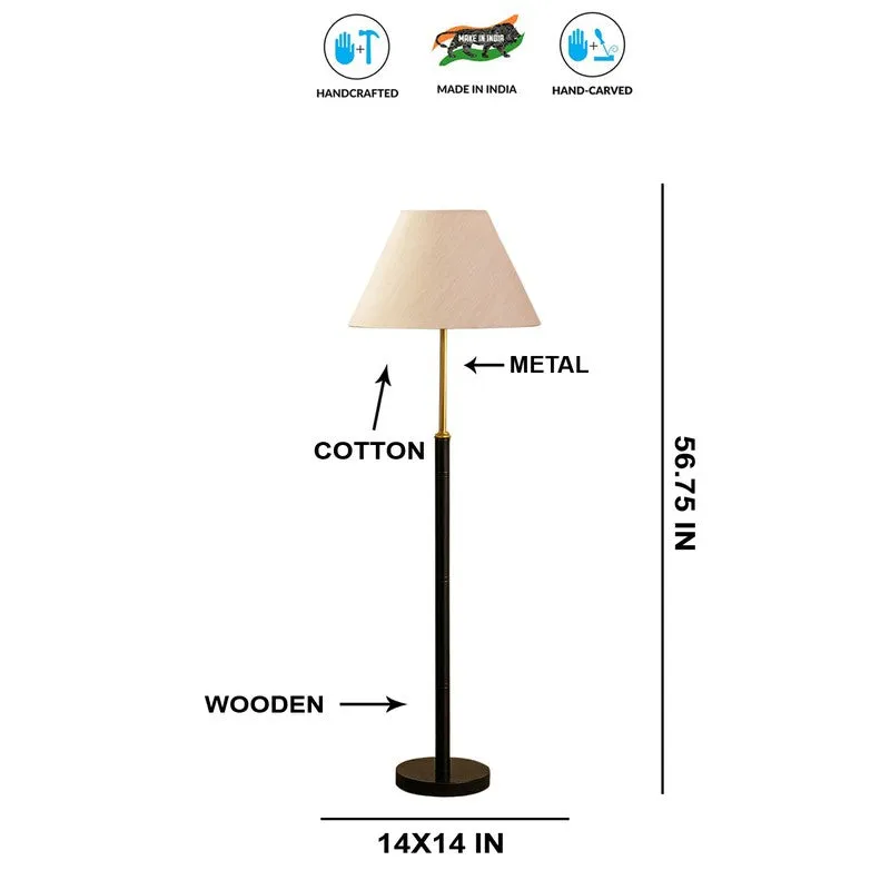 Halo Beam Wooden Floor Lamp - Ivory media 8