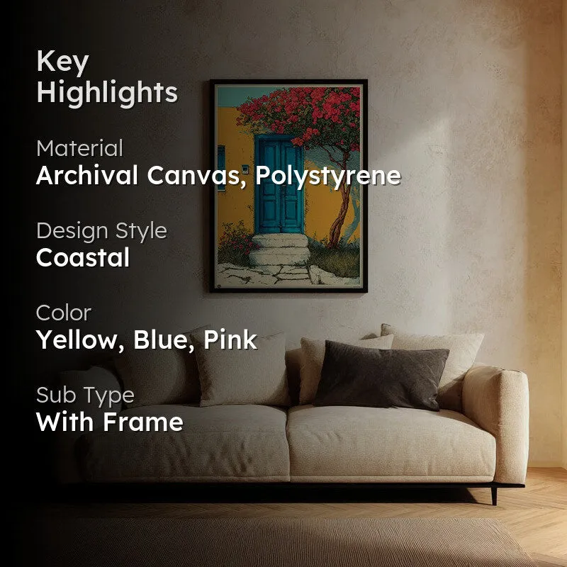 Floral Shade Canvas Wall Painting - Black Frame media 2