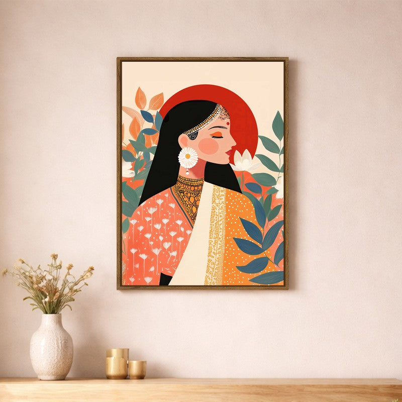 Contemporary Devi Canvas Wall Art With Frame