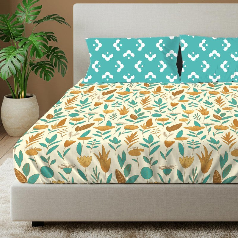 Floral Whimsy Floral Cotton Bedsheets (Multicolor) - 144 TC media 3