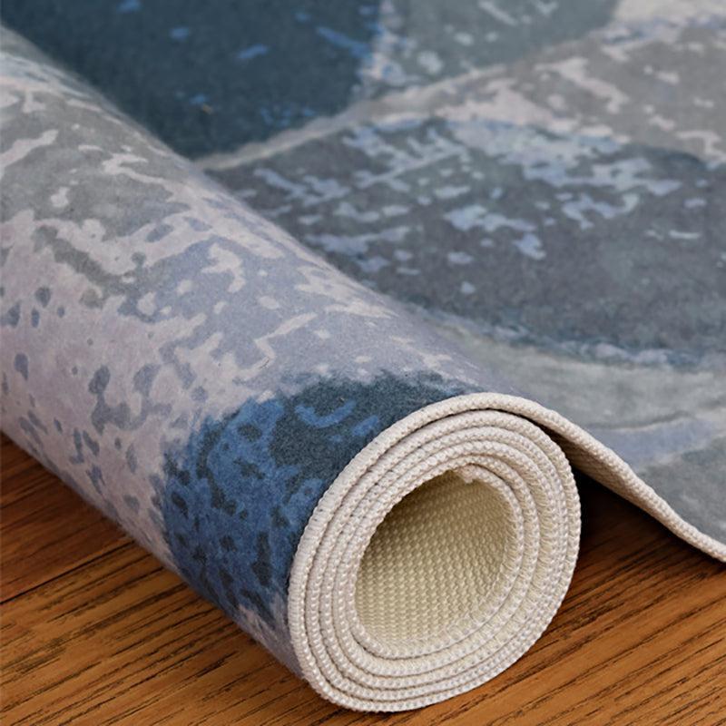 Amandil Abstract Polyester Anti-Skid Carpet - Blue media 4