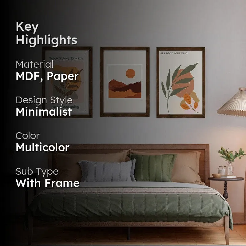 Desert Muse Paper Wall Painting With Frame - Brown media 2