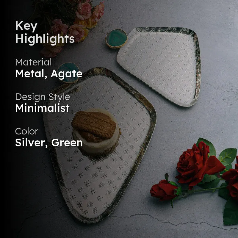 Aurora Platter (Silver,Green) - Set of Two media 2