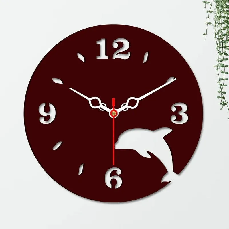 Ocean Leap Dolphin Wooden Wall Clock media 5