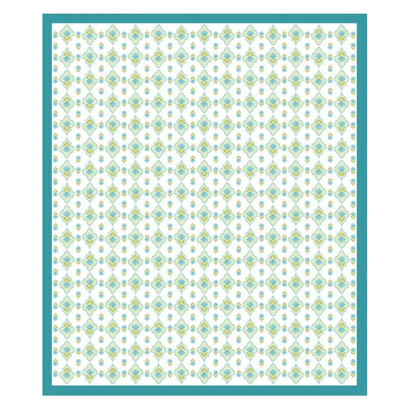Royal Print Cotton Bedsheet (Blue,White) - 120 TC media 5