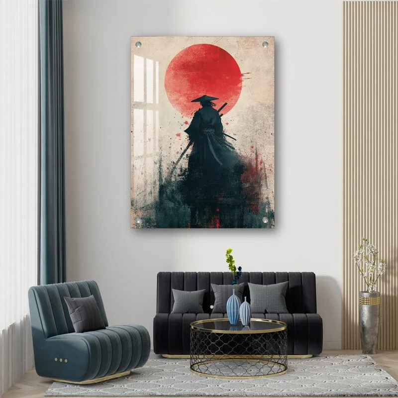 Crimson Moon Samurai Acrylic Wall Art media 8