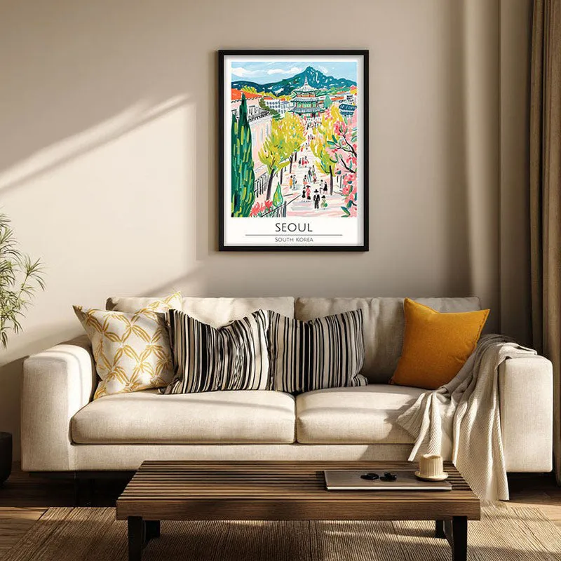 Vintage Seoul Framed Canvas Wall Painting media 1