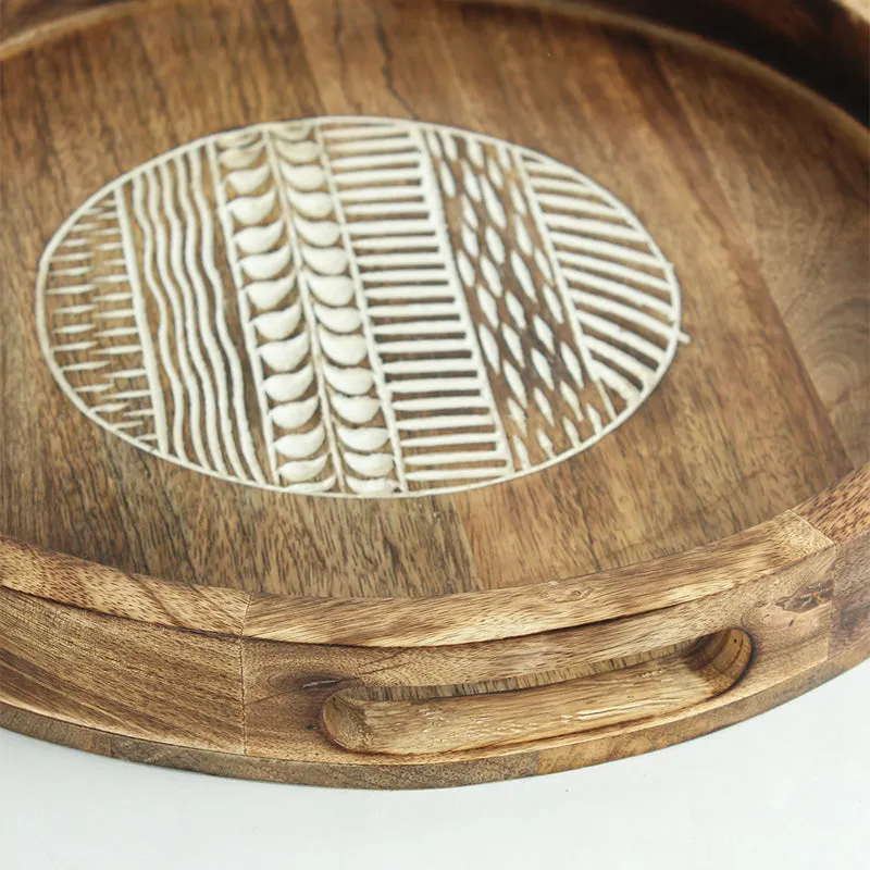 Wudra Wood Serving Tray - Round media 4