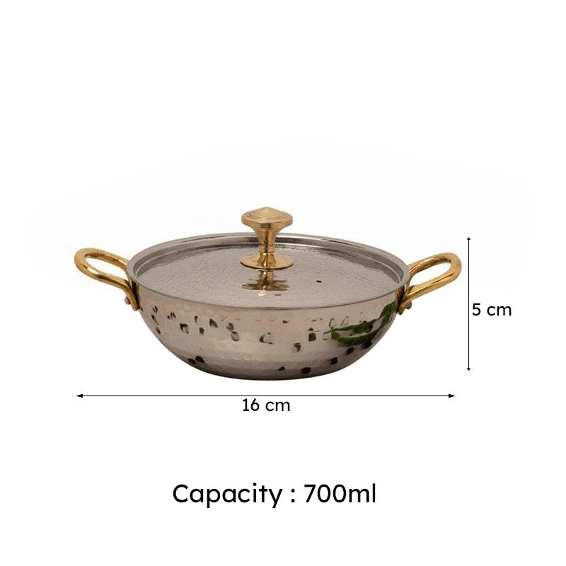 Vintage Charm Hammered Kadhai Serving Pot - 700 ML media 6
