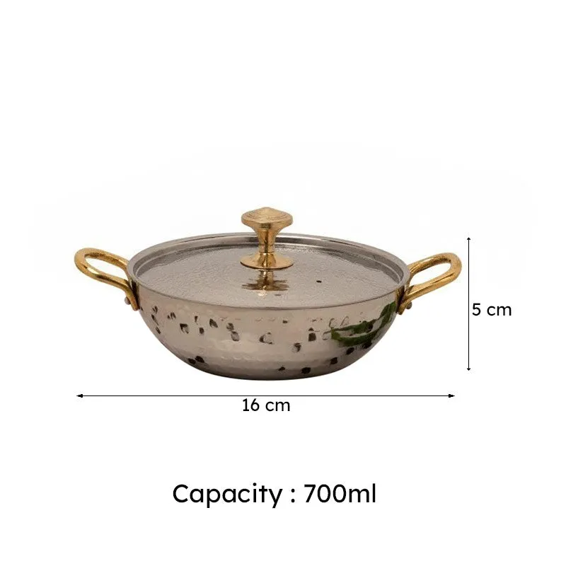 Vintage Charm Hammered Kadhai Serving Pot - 700 ML media 6