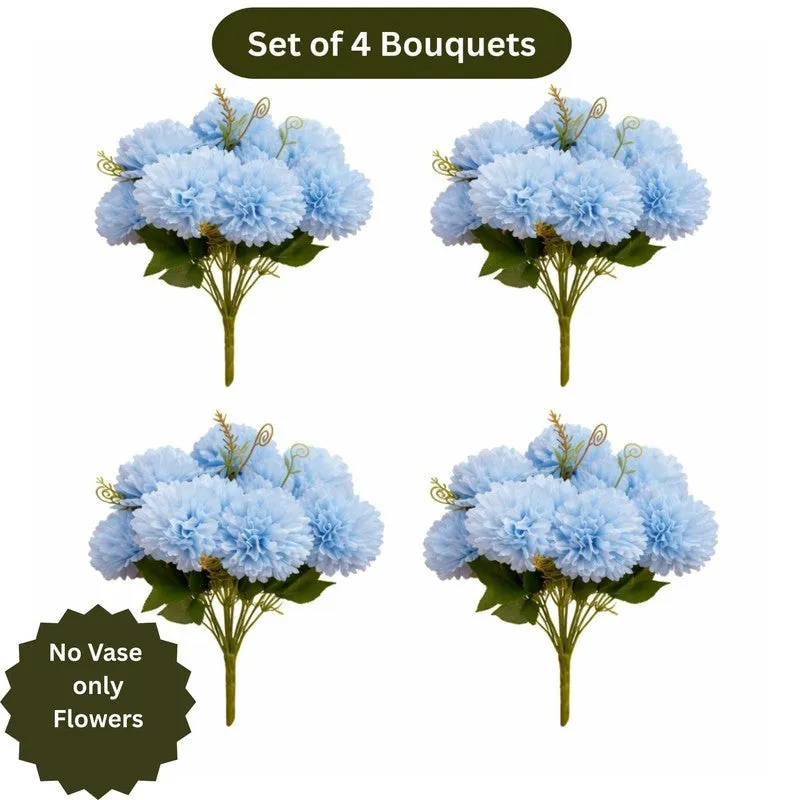 Florisse Artificial Hydrangea Flower (Blue) - Set Of Four media 6