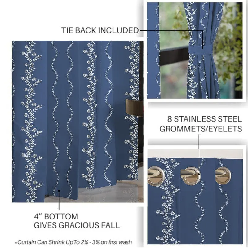 Urban Space Boho Curtain - Blue & White media 6