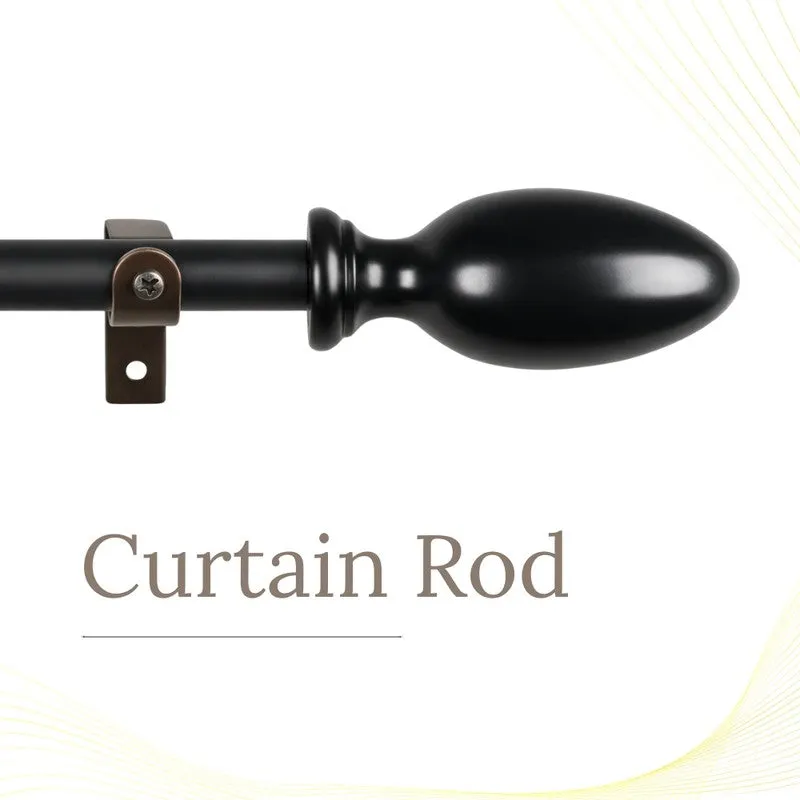 Tessera Extendable 1" Single Curtain Rods With Oval Finial & Brackets media 3