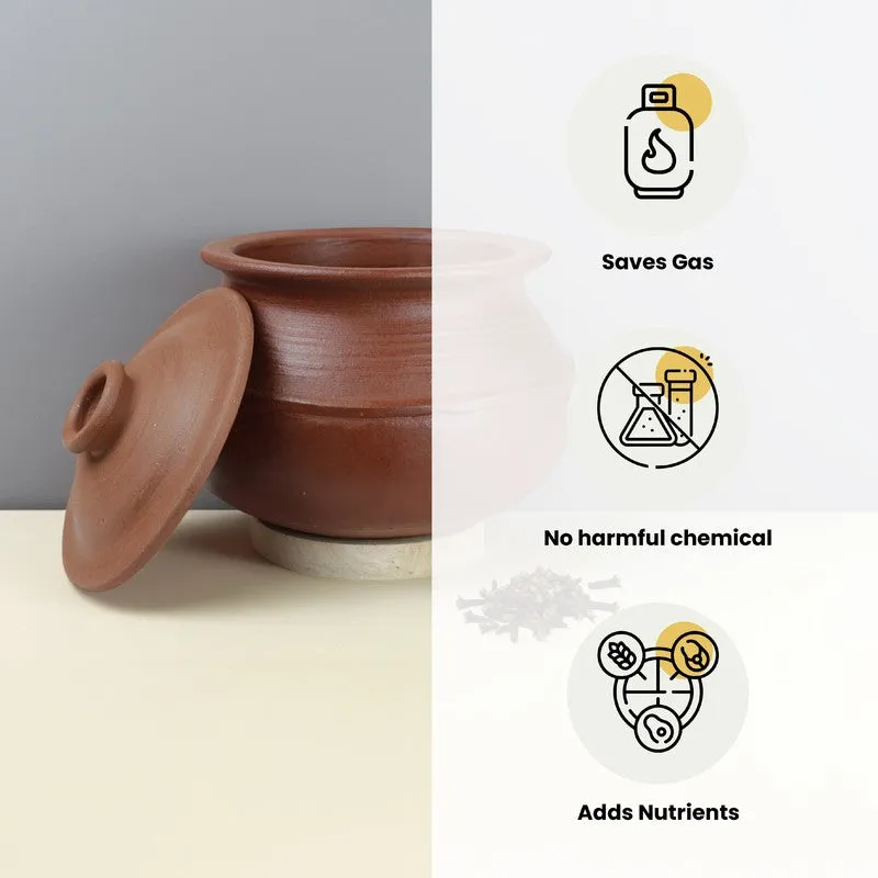 Kalikasan Rice Clay Pot With Lid Brown 3000 mL / 9 Inches media 5