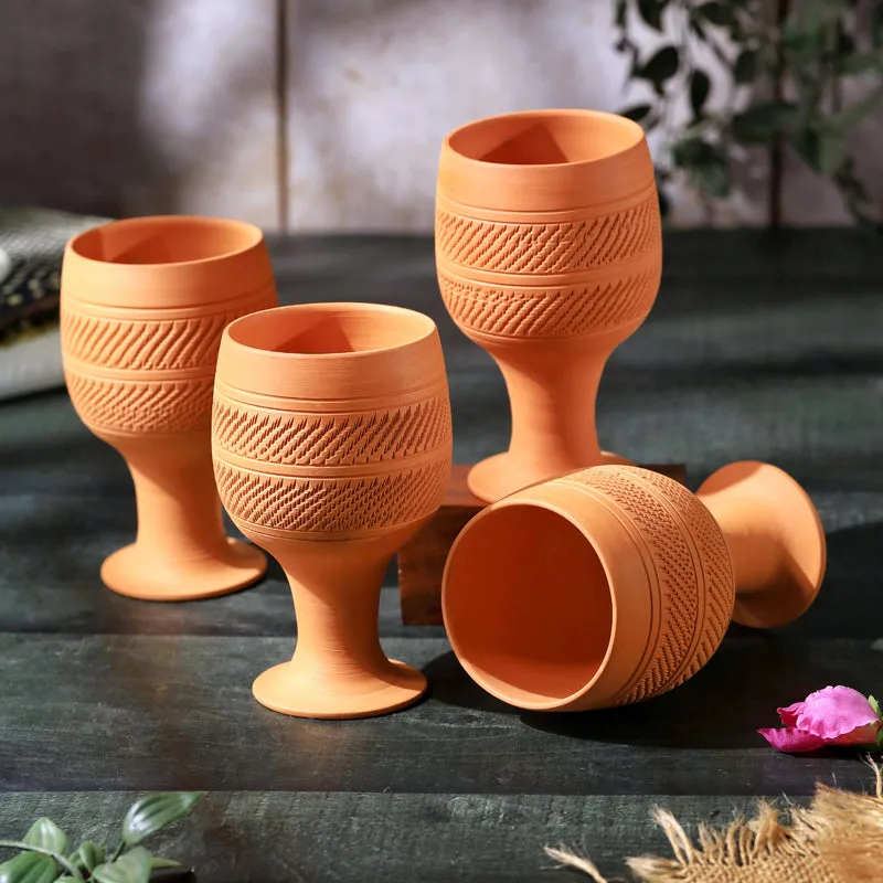 TerraVino Terracotta Stem Glass - Set Of Four media 3