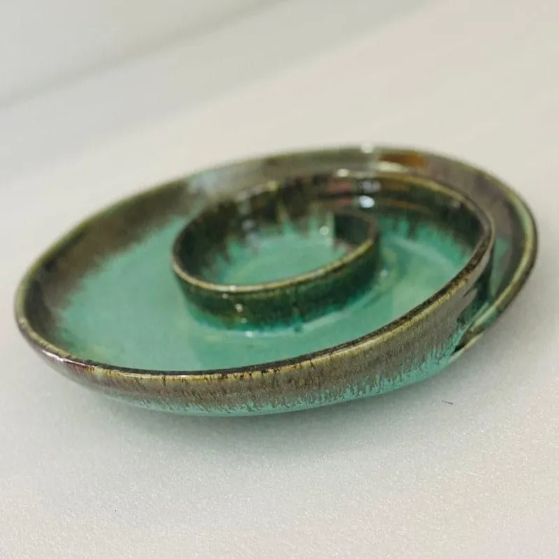 Swirl Swoop Ceramic Platter - Sea Green media 7