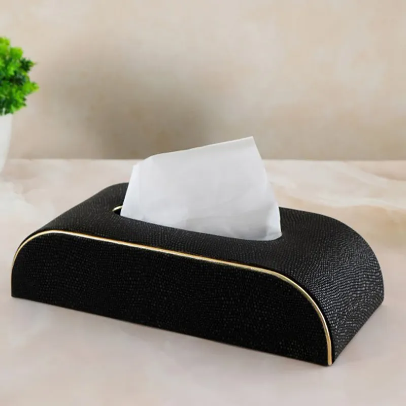 Relca Leather Tissue Box - Black media 3